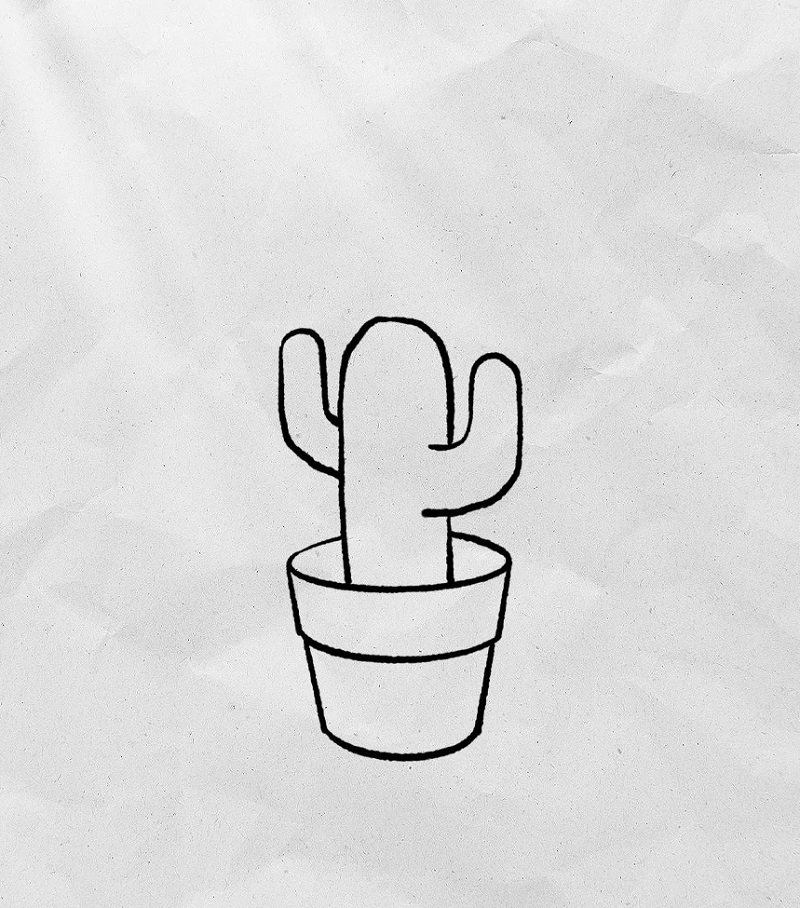 How to draw a cactus easy 4