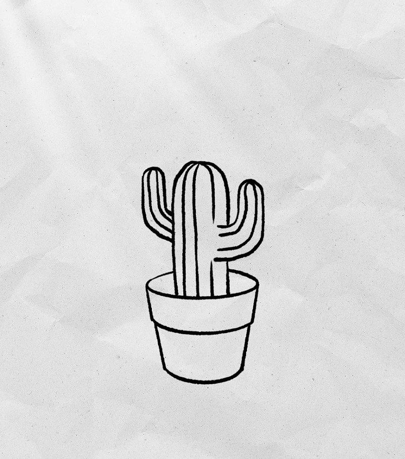 How to draw a cactus easy 5