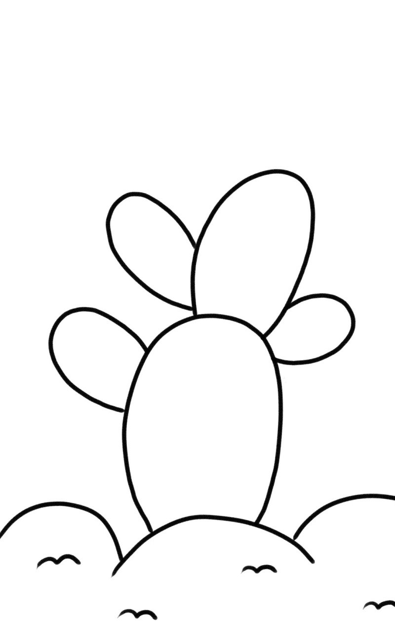 How to draw a cactus plant 2