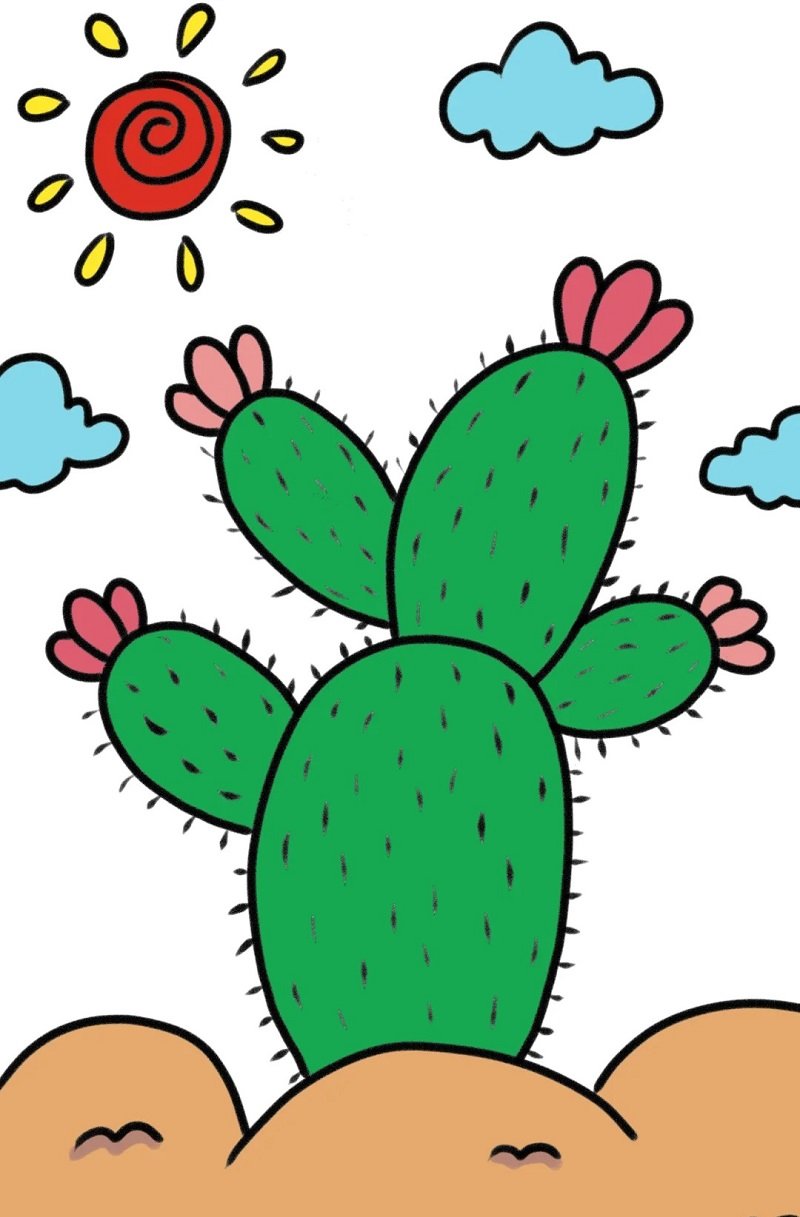 How to draw a cactus plant