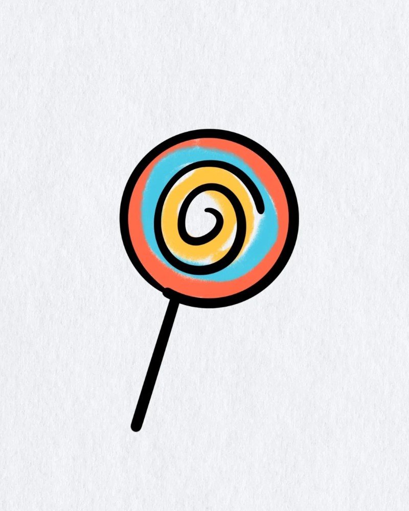 How to draw a candy cane easy