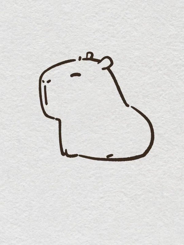 how to draw a cute capybara 4
