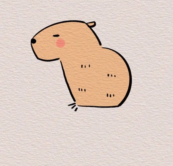 How to draw a capybara easy