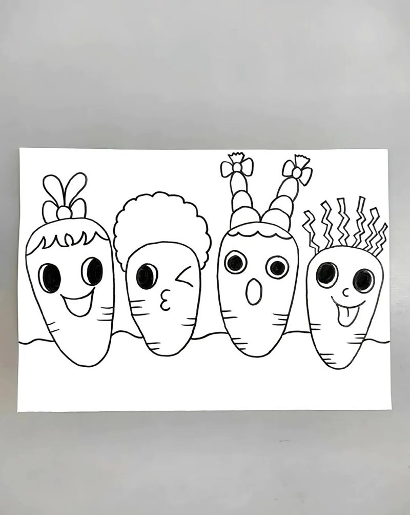 How to draw a carrot beautiful