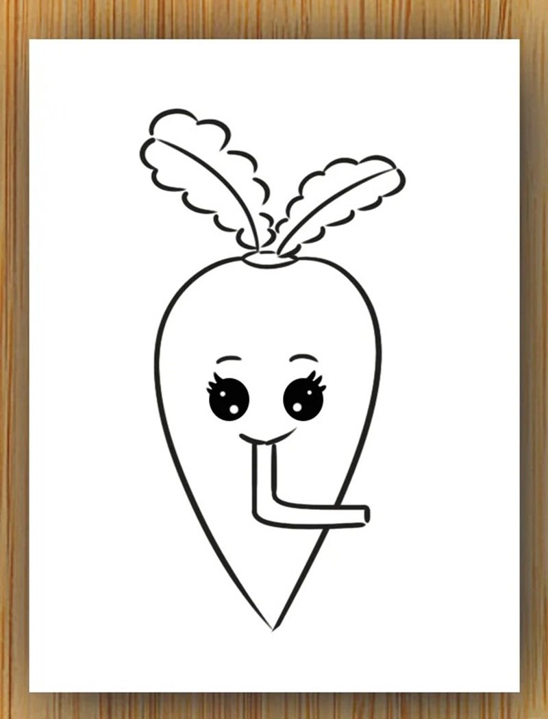 How to draw a carrot easy 3