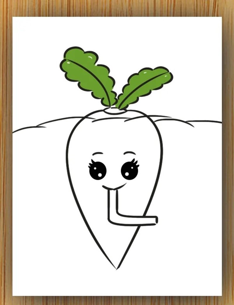How to draw a carrot easy 4