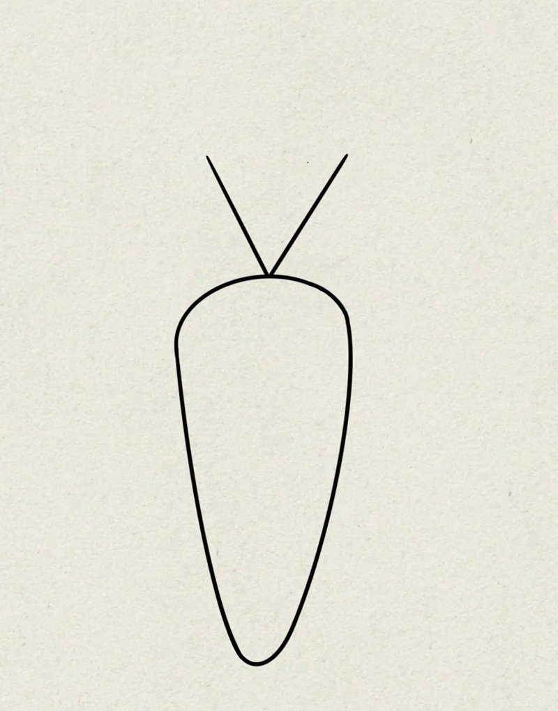 How to draw a carrot easy step by step 2