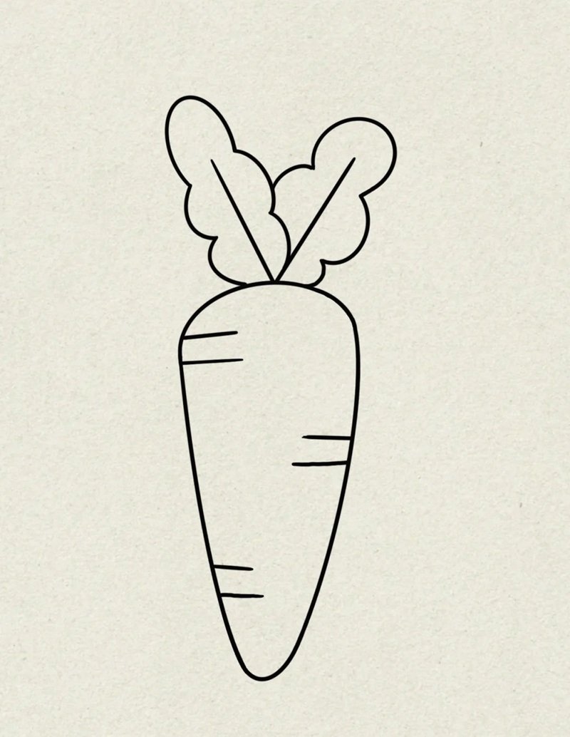 How to draw a carrot easy step by step 