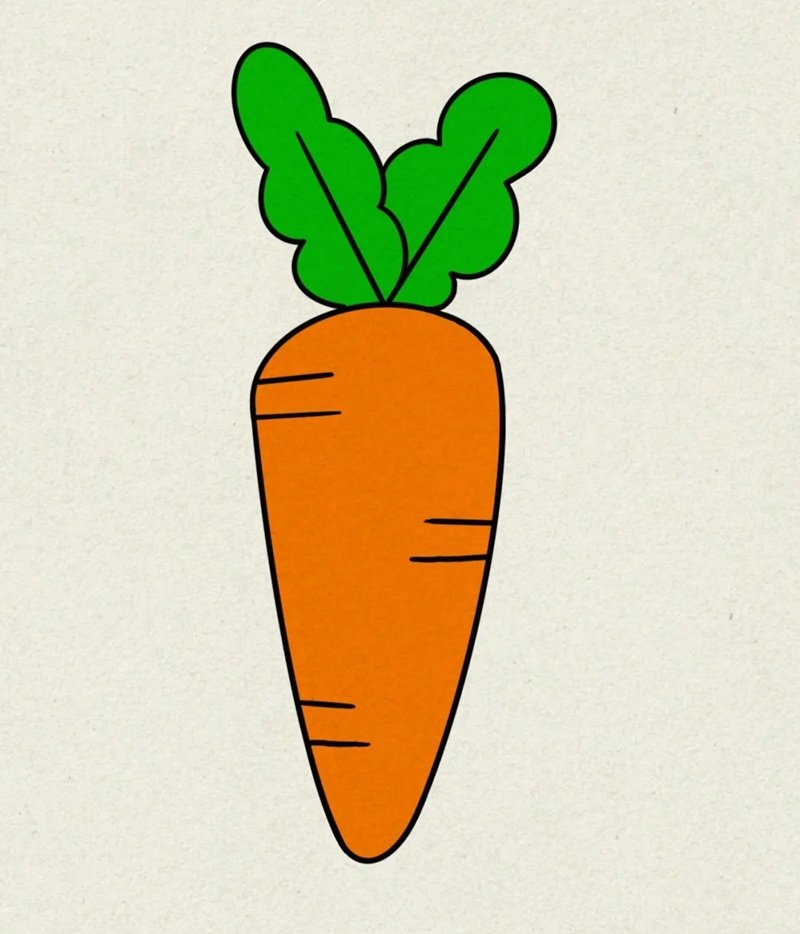 How to draw a carrot easy step by step 