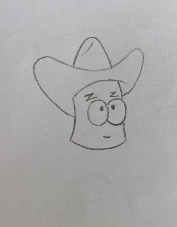 How to draw a cartoon cowboy hat 3