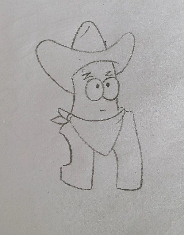 How to draw a cartoon cowboy hat 4