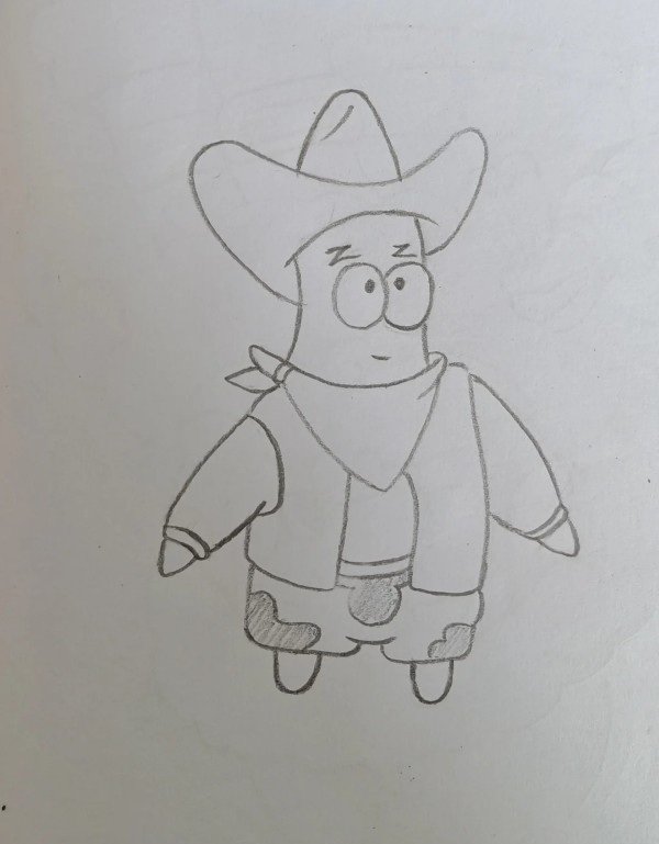 How to draw a cartoon cowboy hat