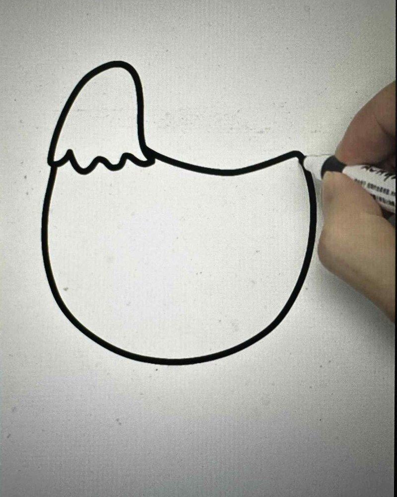 How to draw a cartoon hen 2