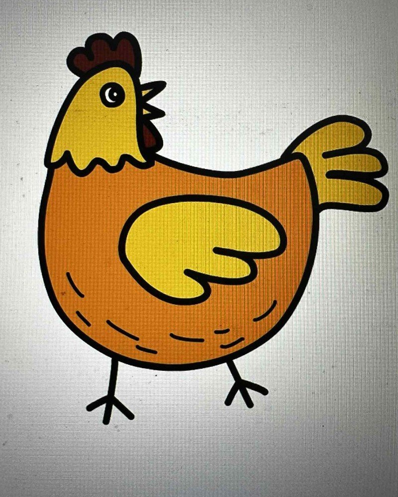 How to draw a cartoon hen