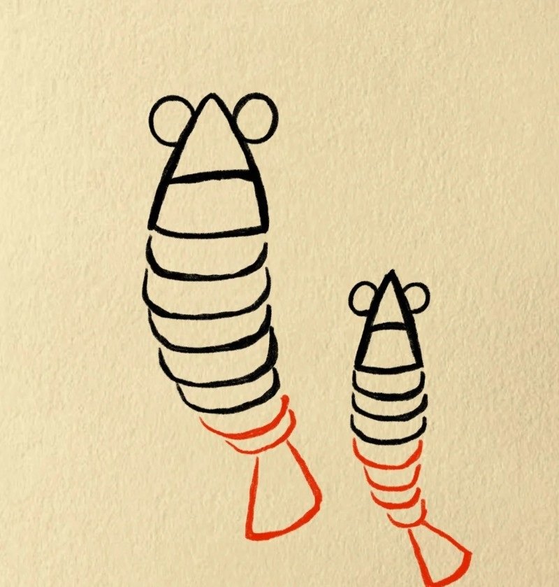 How to draw a cartoon lobster 4