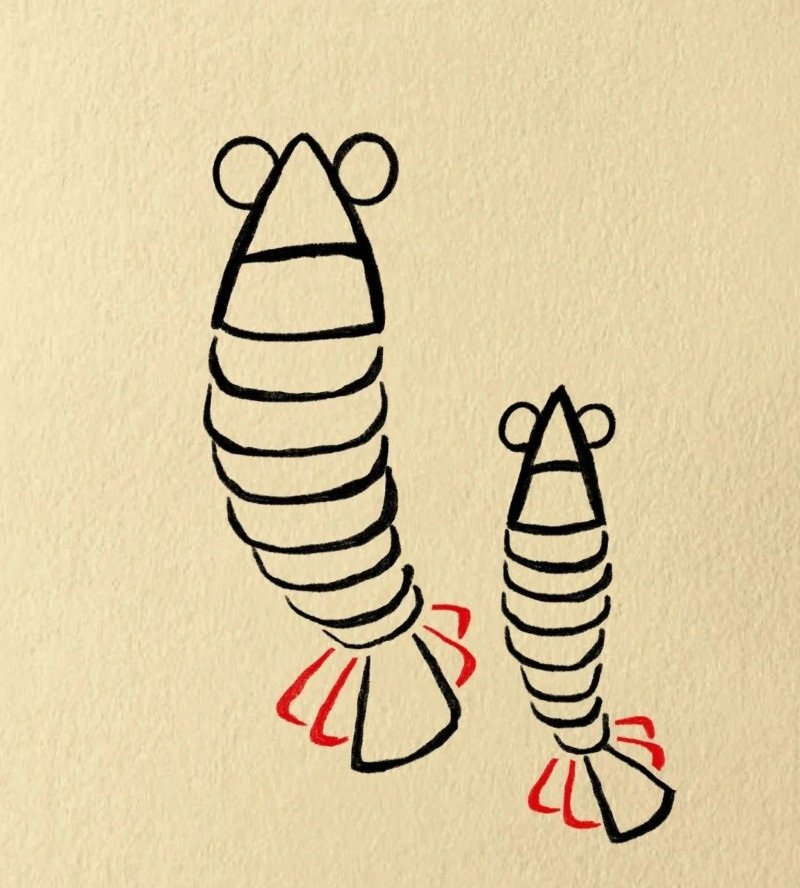 How to draw a cartoon lobster 5