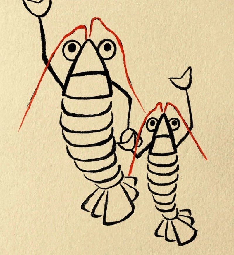How to draw a cartoon lobster 7