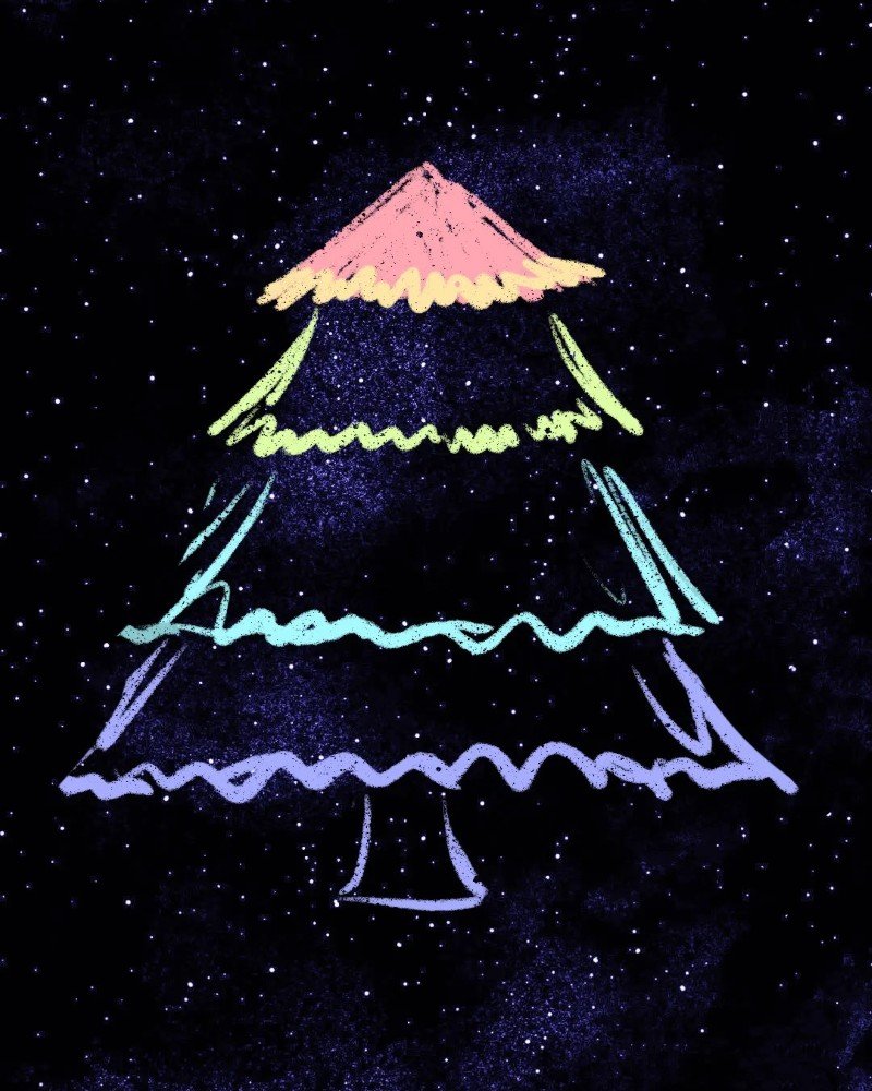 How to draw a cartoon pine tree 1