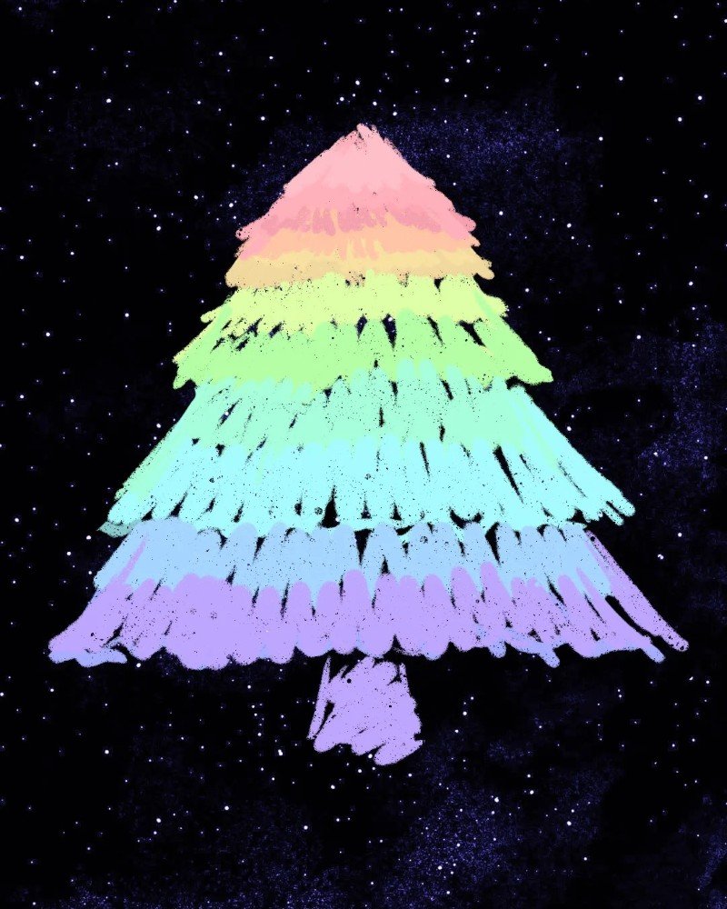 How to draw a cartoon pine tree 2