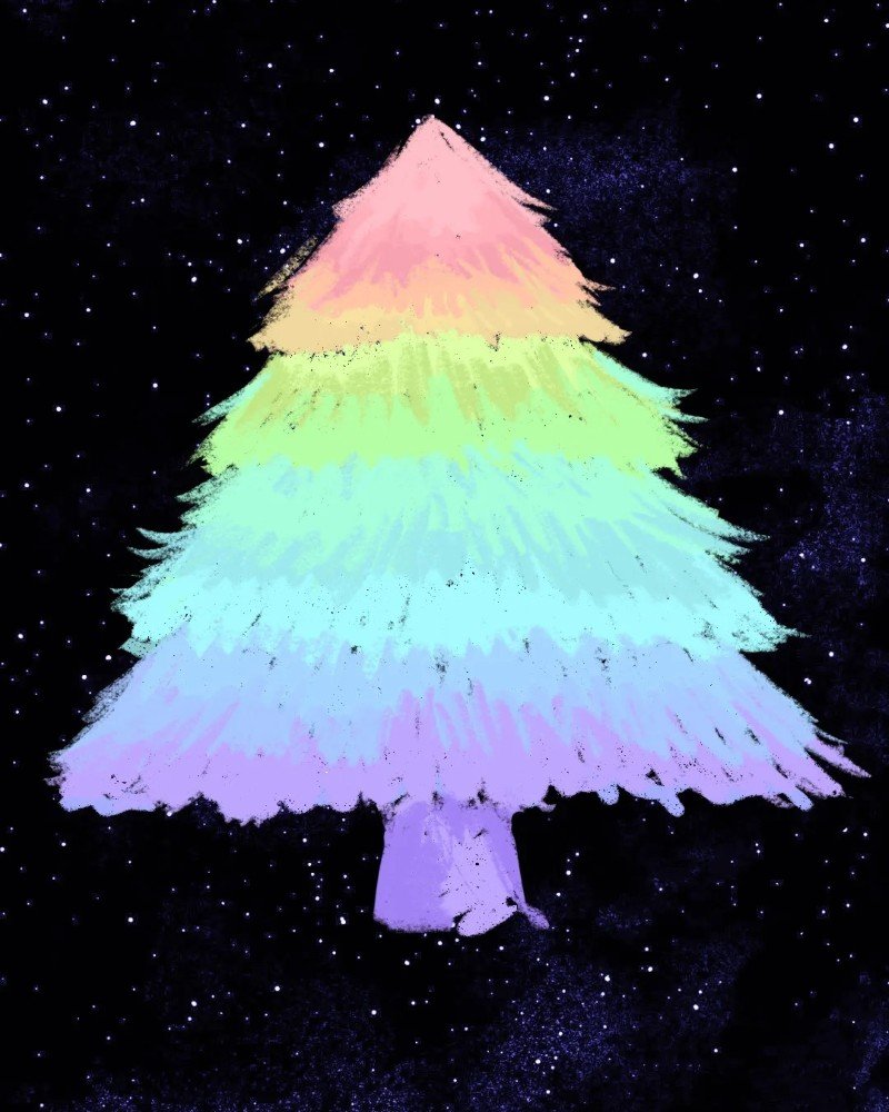 How to draw a cartoon pine tree 3