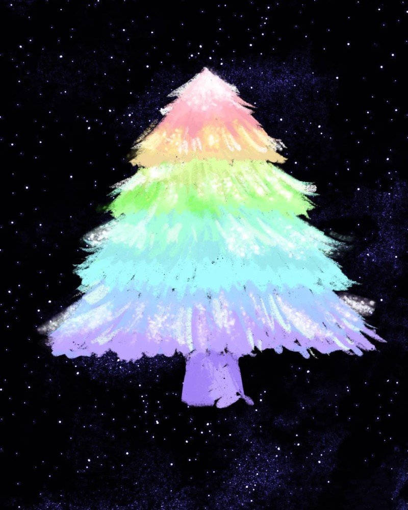How to draw a cartoon pine tree 5