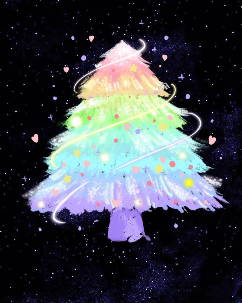 How to draw a cartoon pine tree 6
