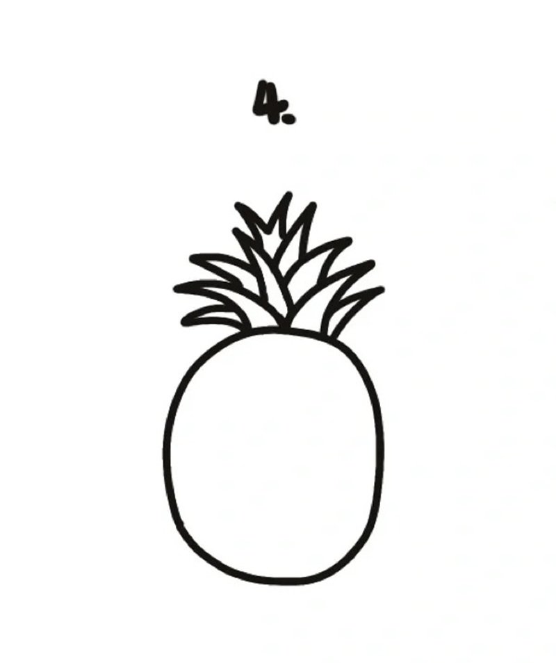 how to draw a pineapple 4