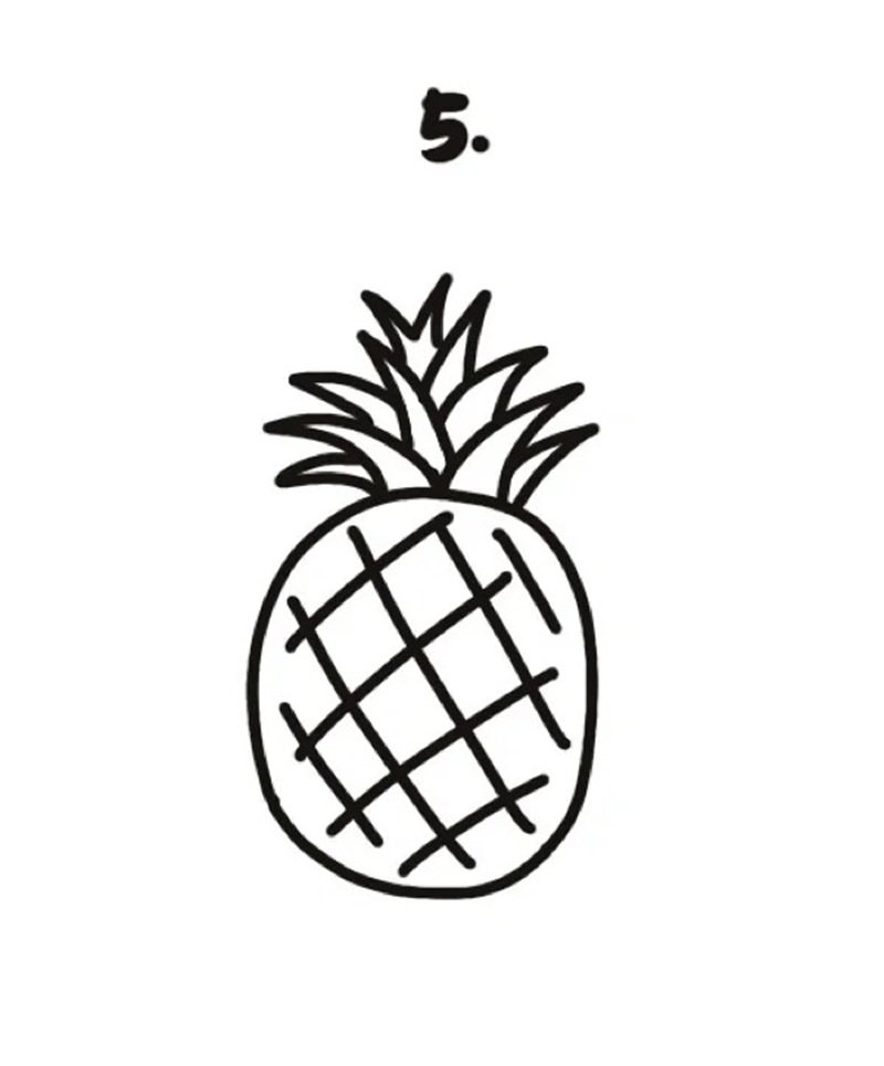 how to draw a pineapple 5