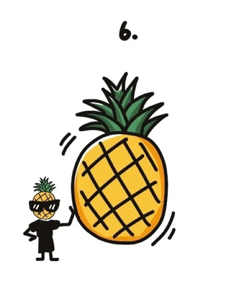 how to draw a pineapple