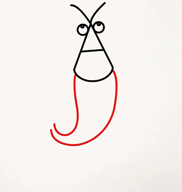How to draw a cartoon shrimp 4