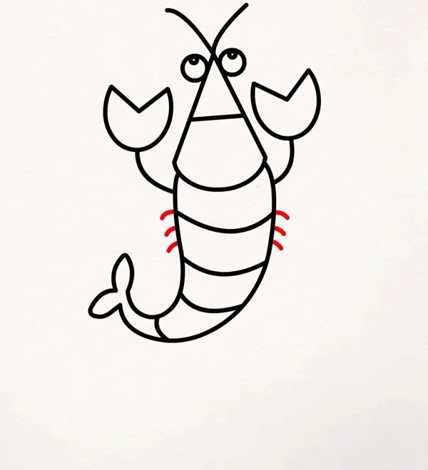 How to draw a cartoon shrimp