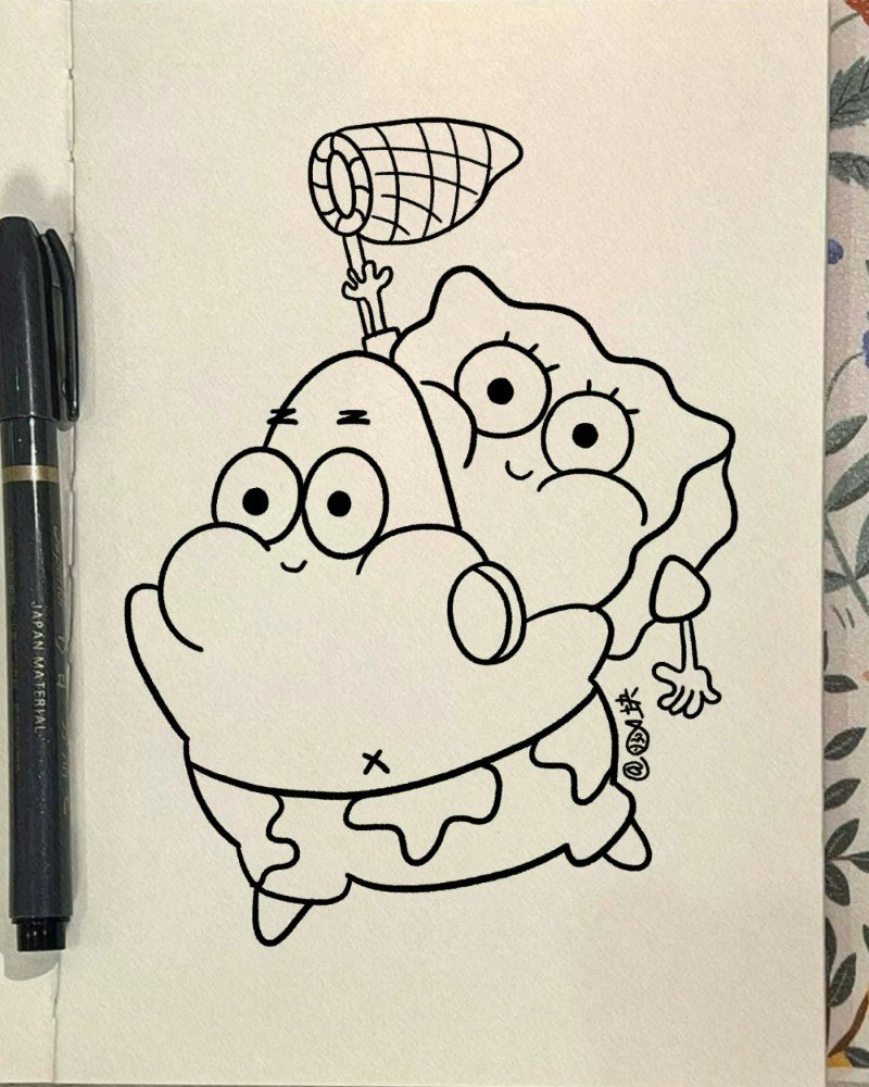 How to draw a Spongebob Squarepants 6