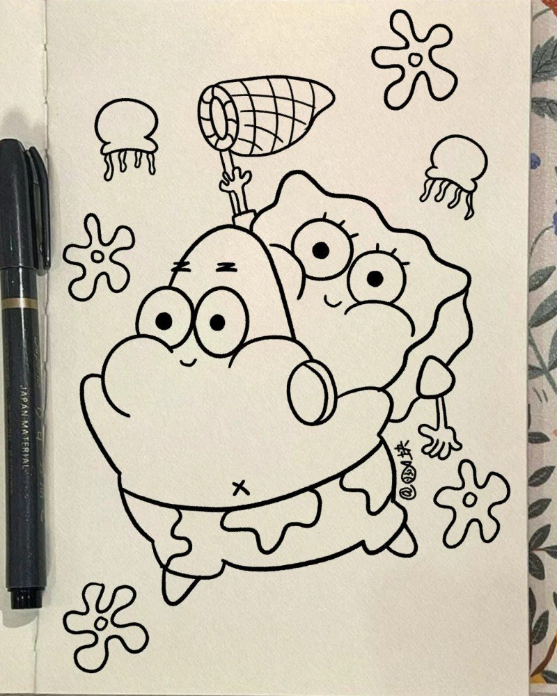 How to draw a Spongebob Squarepants 7