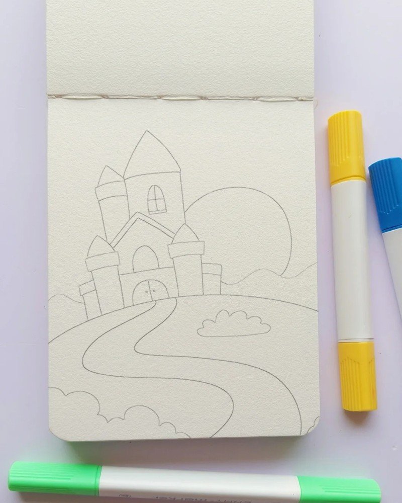 How to draw a castle for kids 1