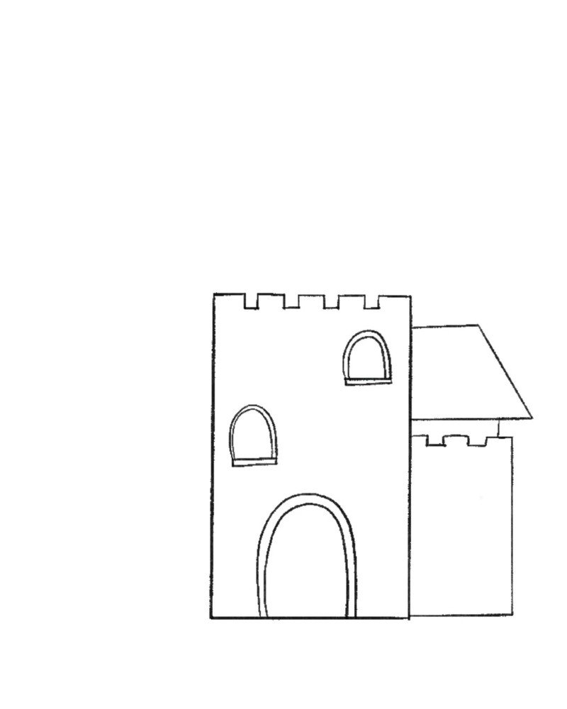 How to draw a castle step by step 3