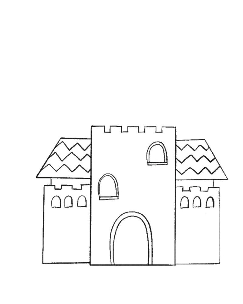 How to draw a castle step by step 5