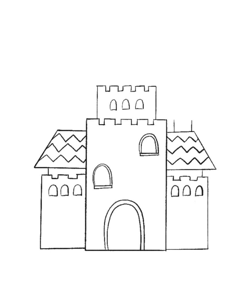 How to draw a castle step by step 6