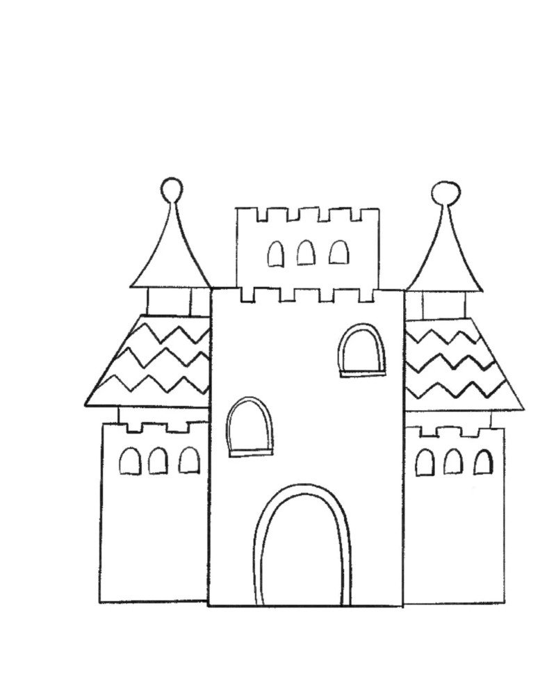 How to draw a castle step by step 7