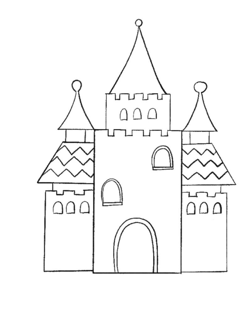 How to draw a castle step by step 8