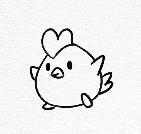 How to draw a chicken with pencil 3