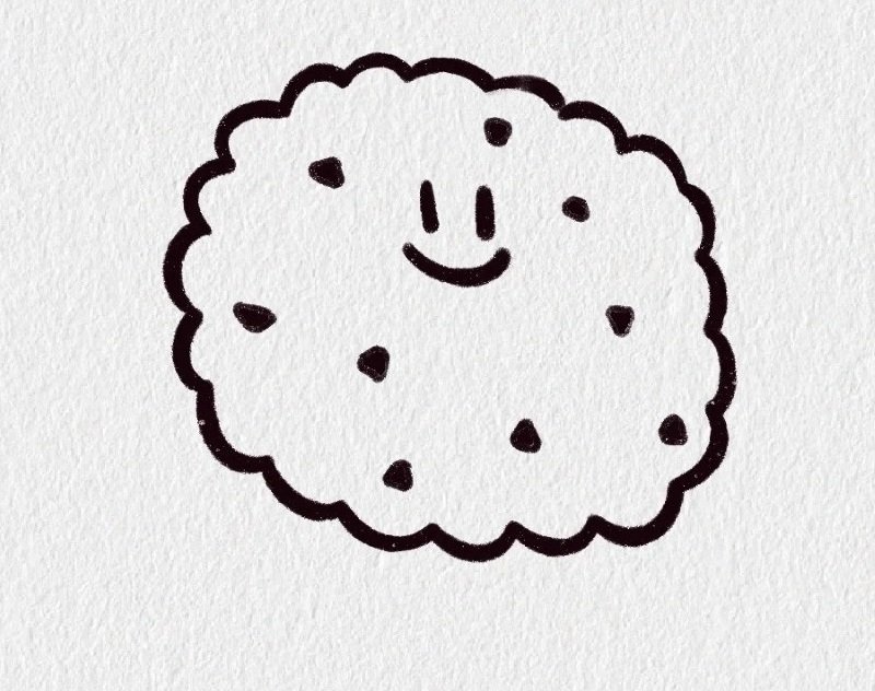 How to draw a chocolate chip cookie 3