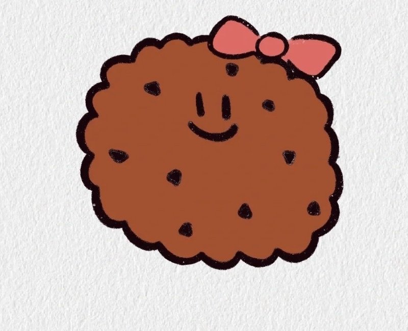 How to draw a chocolate chip cookie