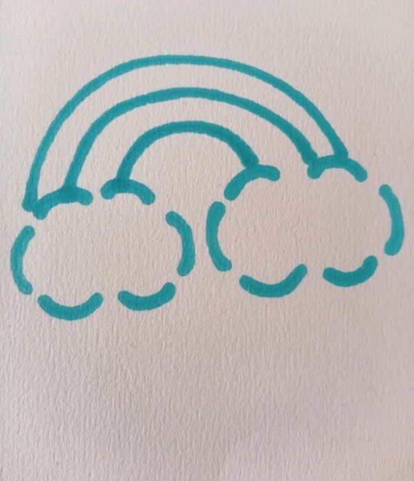 How to draw a cloud step by step 3