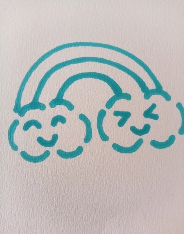 How to draw a cloud step by step 4