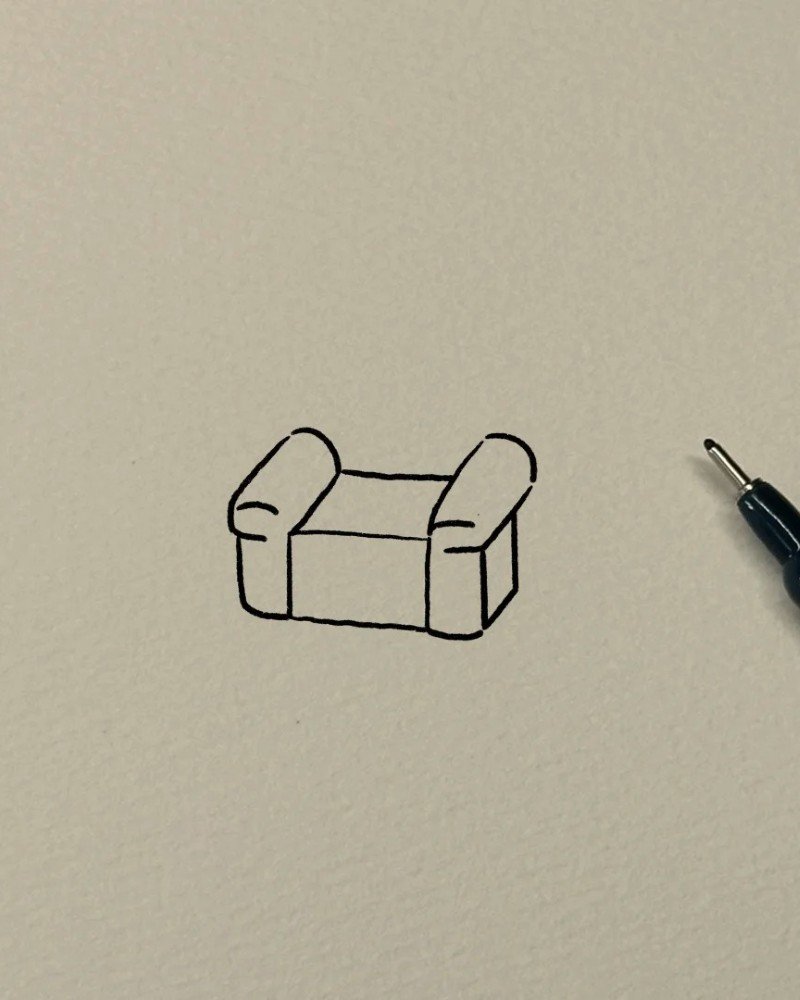 How to draw a couch 3