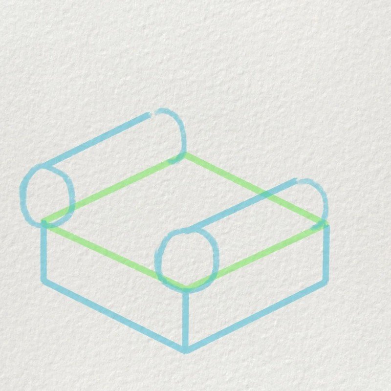 How to draw a couch easy step by ste 2