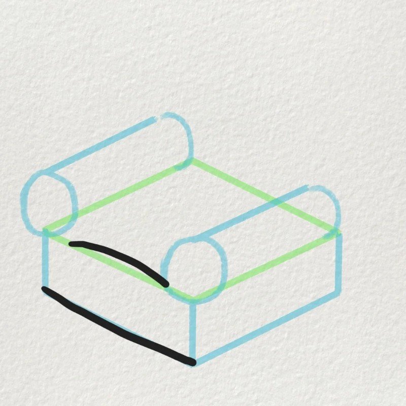 How to draw a couch easy step by ste 3