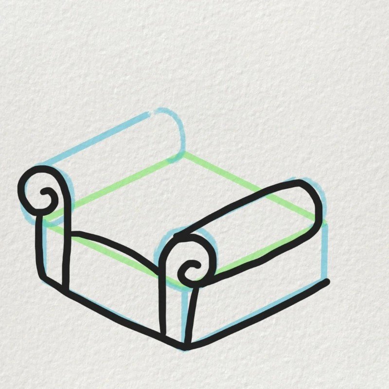 How to draw a couch easy step by ste 5