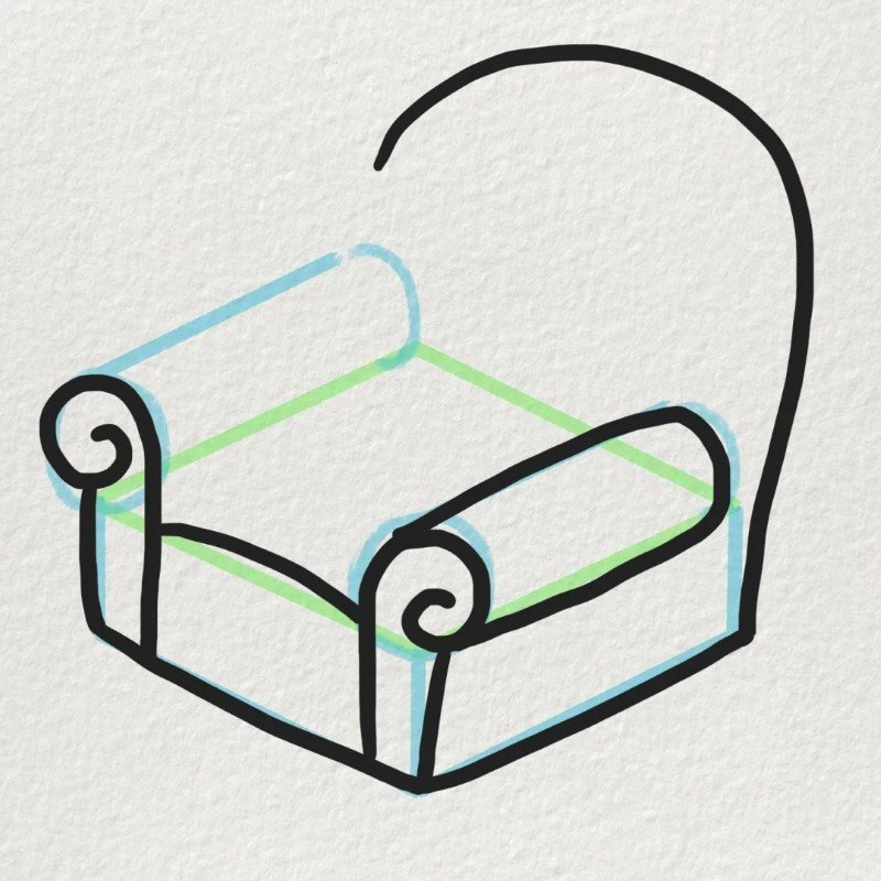 How to draw a couch easy step by ste 6