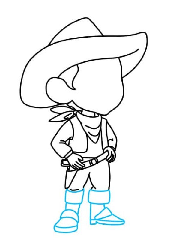 How to draw a cowboy 10